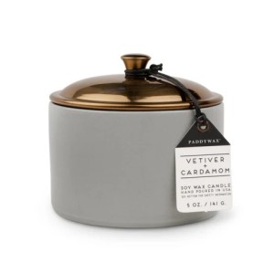 Керамична соева свещ Падивакс, Hygge - сива - Ветивер и кардамон